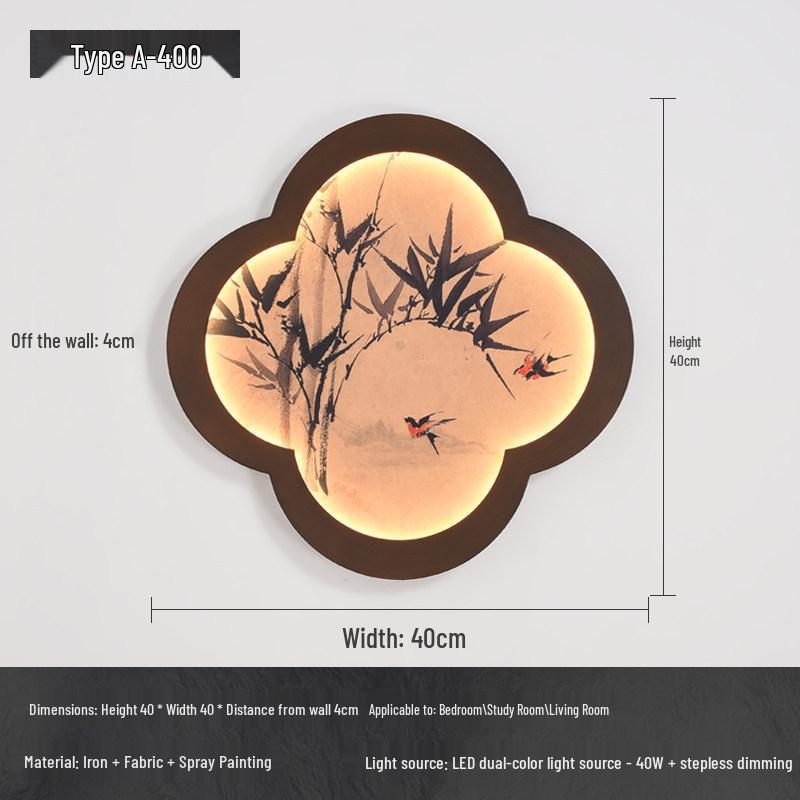 Song Dynasty Zen Mural Lamp: Retro Wall Light for Living Room, Hallway, and Staircase