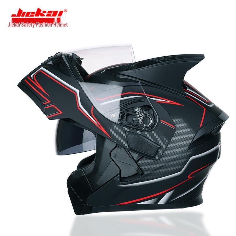 Jiekai DOT Standard Flip-up Double Visor Men's All-Season Motorcycle Helmet