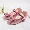 Girls Glitter Bow High Heel Princess Shoes Kids Party Crystal Performance Dress