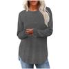 Women's New Loose Round Neck High-low Curved Hem Top for Women, T-shirt