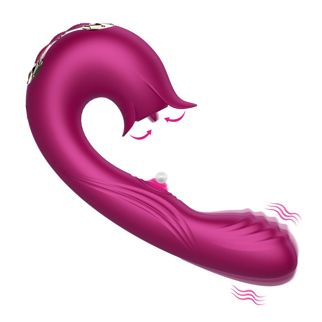 Silicone Vibrator G-Spot Vagina Massager Clitoris Licking Stimulator Adult Sex Toys for Couple