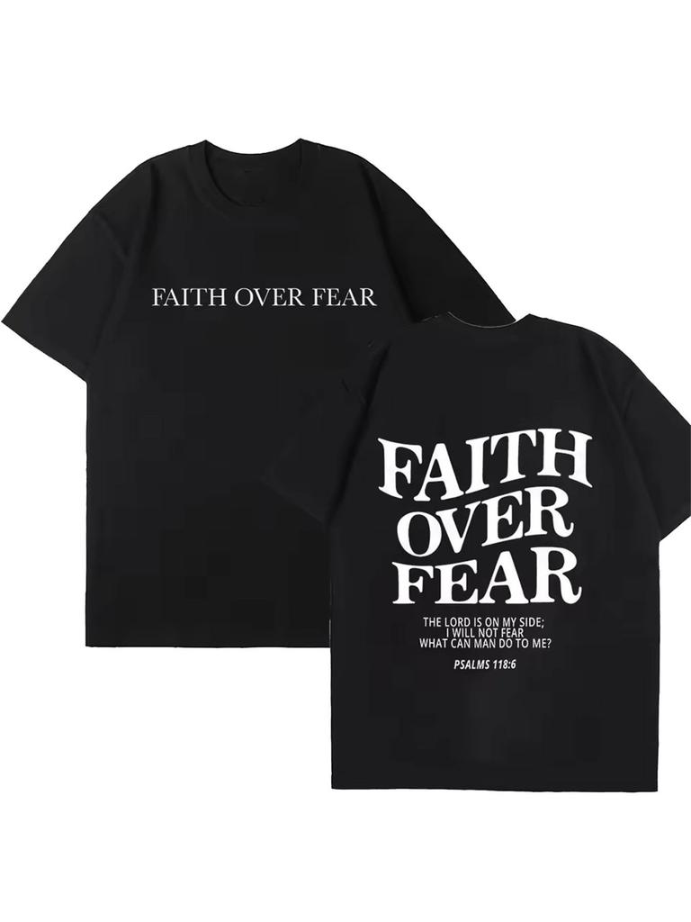 Faith Over Fear Christian WOMEN Tshirts Christian Clothes Jesus Fashion Trendy Tshirts Bible Verse Sportwear Aesthetic Clothes