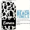 Custom Tiger Stripe Beach Towel Personalized Name Animal Print Microfiber Bath Towels Soft Quick Dry Pool Lounger All Season Use