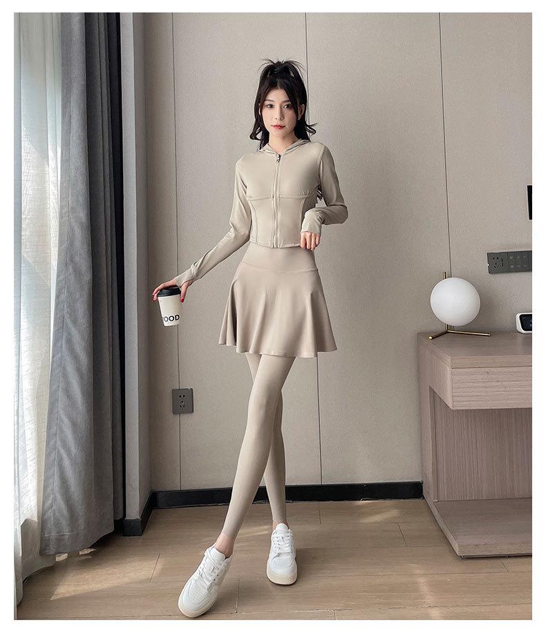 Women's 2024 High-End Yoga Set: Advanced Morning Run Jacket, Fitness Skirt, and Running Pants for Autumn/Winter