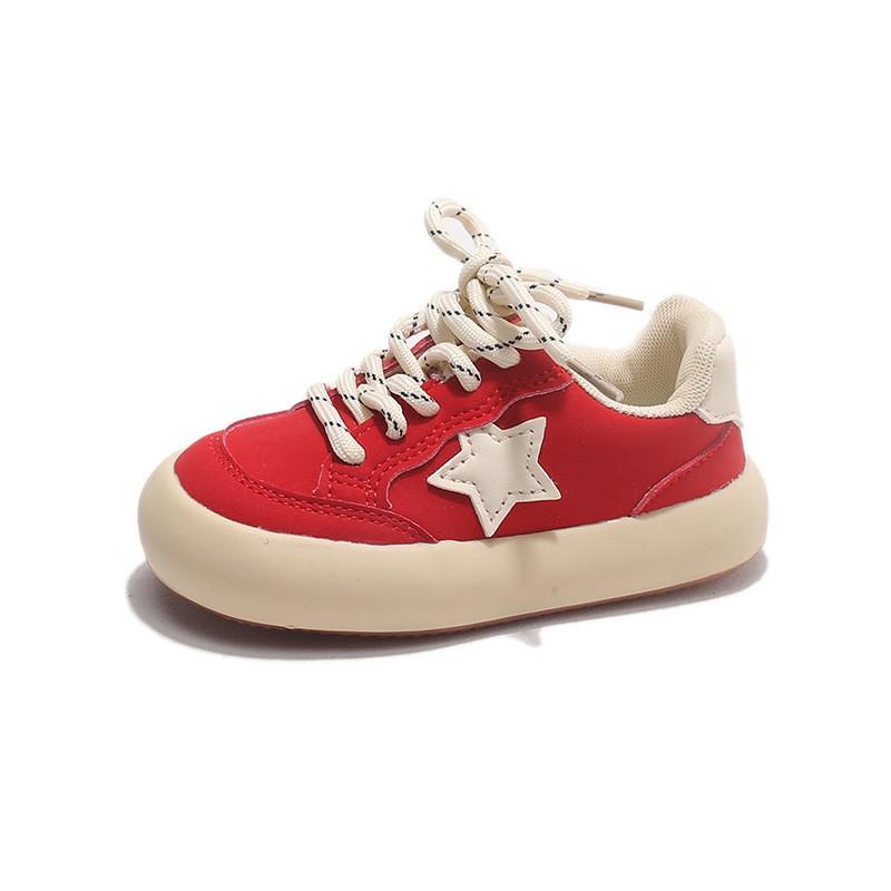 Kids Retro Chunky Sneakers 2026 Girls Boys Star Detail Casual Shoes TPR Sole