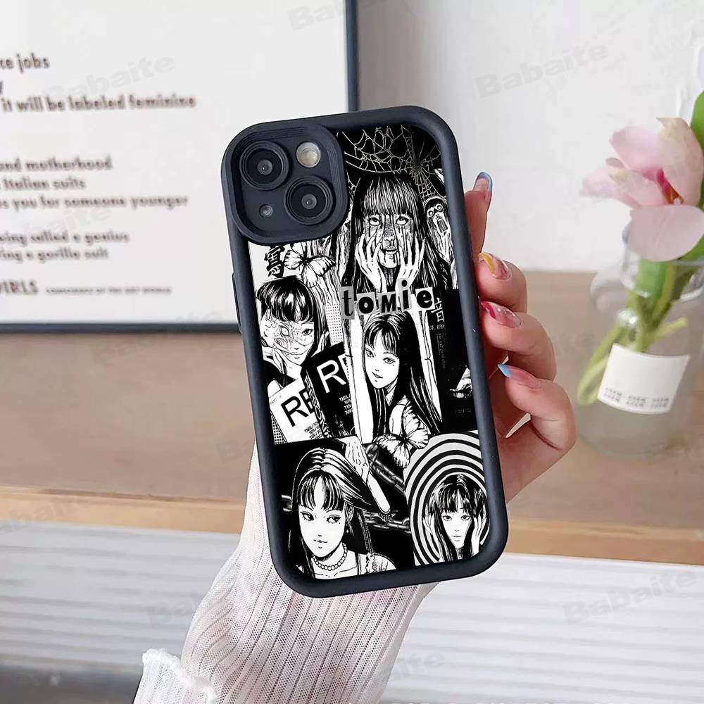 Junji Ito Tomie Kawakami Phone Case Phone Case For IPhone 17 16 15 14 13 12 11 Pro Max Plus Soft Black Cover iPhone 12pro max