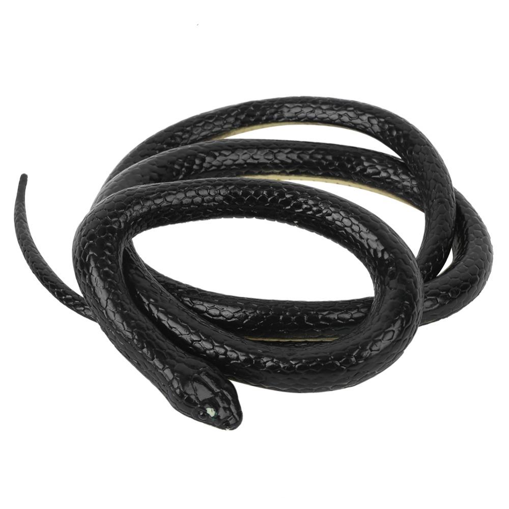 Black Color Simulation Snake Rubber Material Halloween Prop Fake Snake  Scene Decoration