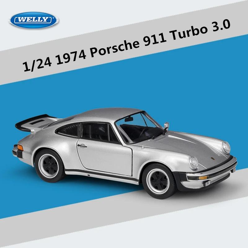 WELLY 1:24 1974 Porsche 911 Turbo 3.0 Alloy Sports Car Model Diecast Metal Toy Vehicle Car Model Simulation Collection Kids Gift