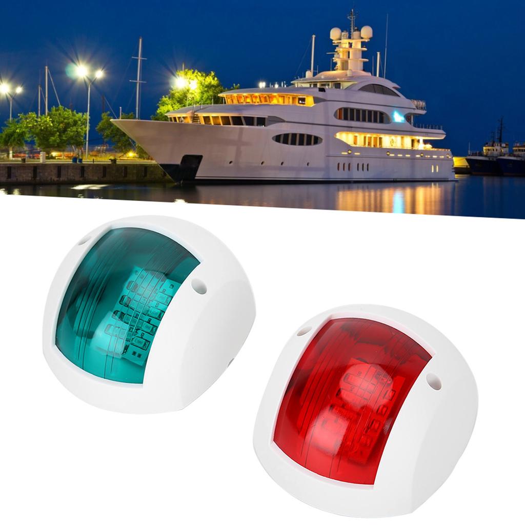 Paar Signallampen 3W LED Navigationswarnleuchte für Marineboot Yacht Rot Grün