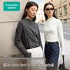 Cottonsmith Women's Ribbed Long-Sleeve Mock Neck T-Shirt