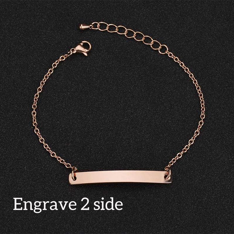 Nextvance Engraving Nameplate Couple Bracelet Stainless Steel Chain Id Tag Bracelets For Lover Valentines Day Gift