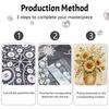 Sunflower Pearl Painting Handmade DIY 5D Creative Ornaments Living Room Home Decoration Painting with Basket Vase and Accents (129)