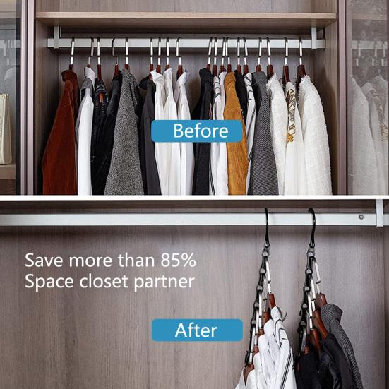 5 stk kleshenger Sterk lastbærende sammenleggbar anti-slipp Anti-skli multifunksjonell fem-hulls tilkoblingskrok Hjemmeforsyning