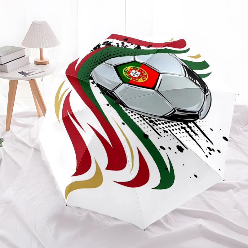 Printed Portugal Football team Folding Umbrella,Outdoor,Leisure,And Travel Umbrella,Durable Umbrella Fabric,Birthday And Holiday Gift