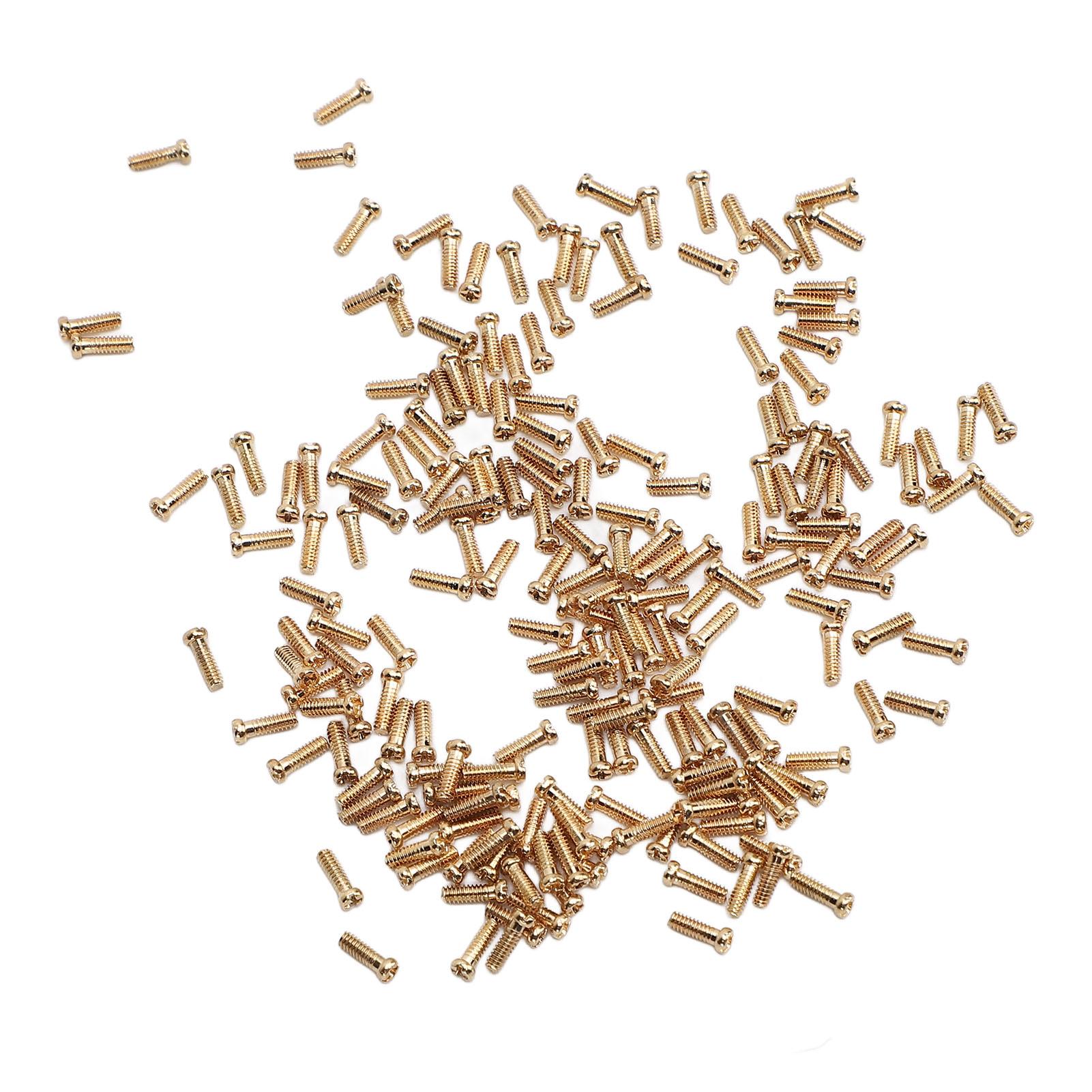 

200 шт. 2,0x1,4 мм Винты для ремонта очков Позолоченные Универсальные Маленькие из нержавеющей стали с плоской головкой