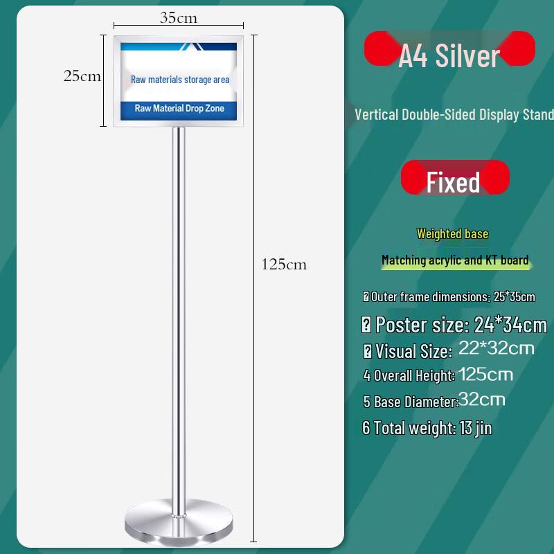Stainless Steel A4 Standing Sign Display Holder
