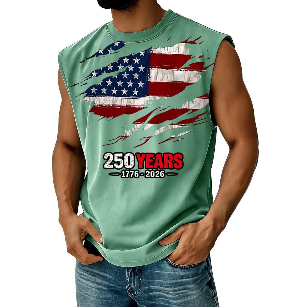 Men's Casual Independence Day Printed Tank Top