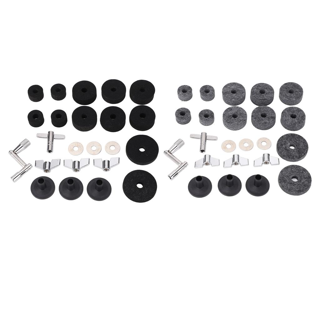 23 Pieces Cymbal Replacement Accessories Non Slip 2.5cm 4cm 5cm Felt Pads Drum Cymbal Sleeves Nuts W