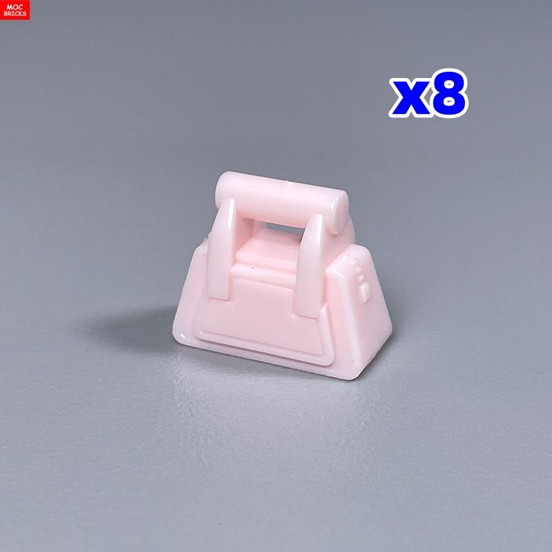 MOC Bricks Utensil Travelling Bag Luggage Handbag For 4cm Figure Mini Dolls Building Blocks Accessories Kids Toys Girl Gift