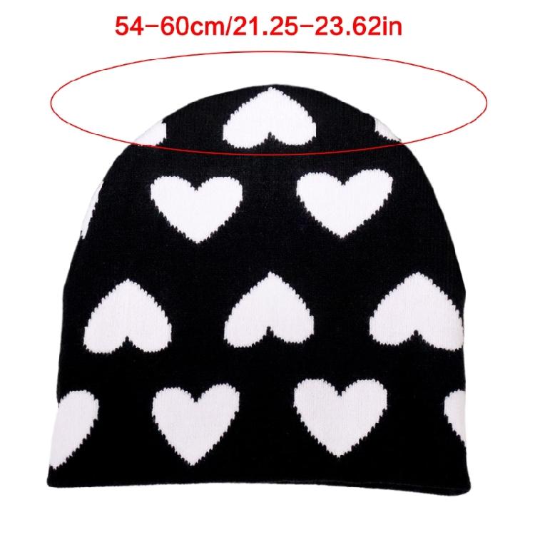 Winter Teen Beanies Hat Elastic Windproof Heart Pattern Hat Ear Protector Hat Adult Winter Cycling Skiing Accessories