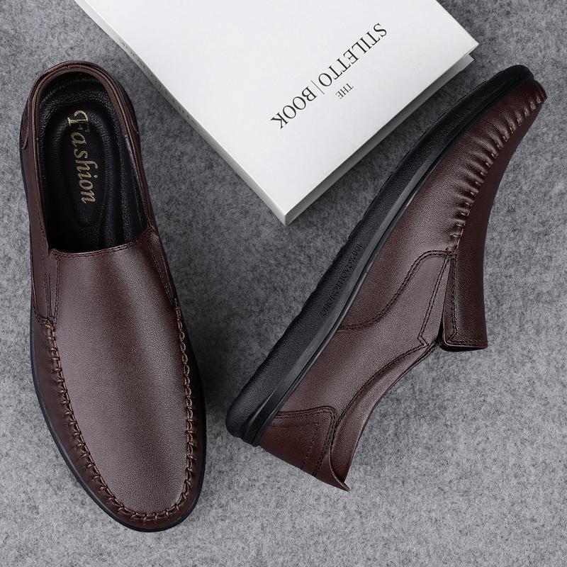 Fashion Fashion Genuine Leather Casual Shoes Handmade Mens Moccasins Leisure Walk Loafers Versatile Male Driving Shoes New Slip On Flats