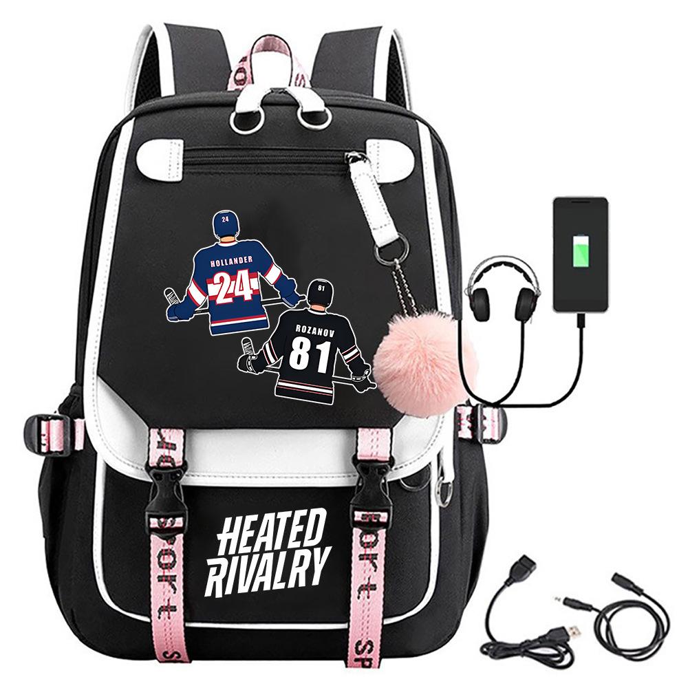 Large Capacity Schoolbag with Shoulder Strap; Student Three-piece Pencil Case Set