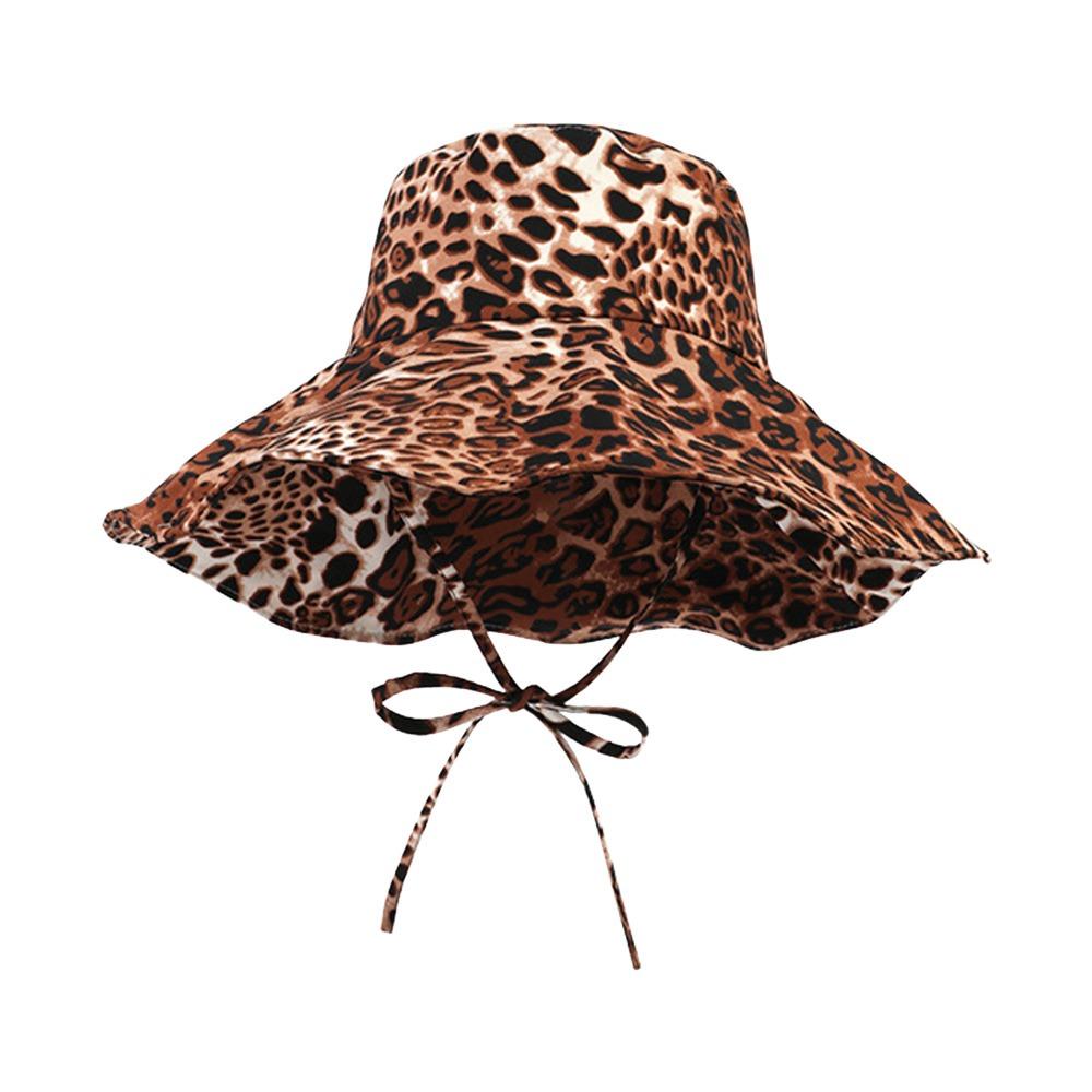 Black Dot Bucket Hats Leopard Print Sun Hat Versatile Big Brim Hat Outdoor Beach Vacation Wear