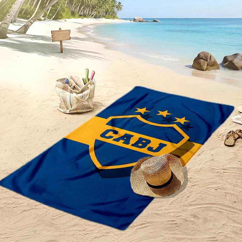Boca Juniors 2 Bedrucktes Strandtuch Schnelltrocknend Weiches Handtuch Tragbare Große Rechteckige Stranddecke für Reisen Schwimmbad