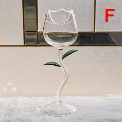 Rose Flower Shape Wine Glass Dolphins Red Wine Goblet Party Mug Cocktail Glasses