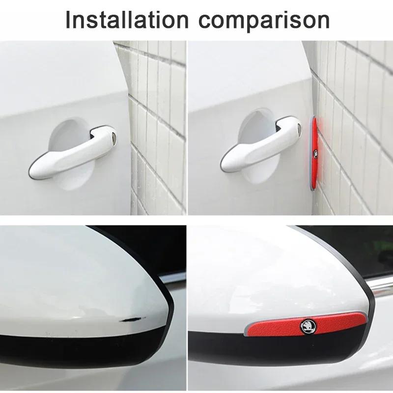 HLLQ9 Car Sticker Door Edge Guards for Skoda Rapid Vision Superb Fabia Kodiaq Karoq Octavia RS Yeti Protection Strip Scratch Collision