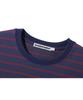BASEMOMENT Striped Border Crop T-Shirt Blue