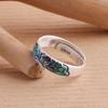 S999 Pure Silver Lotus Ring: Gold & Blue Enamel, Retro Chinese Style, Unisex Couple's Ring