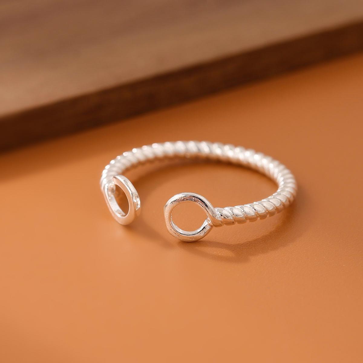 

New Arrival Fashion 925 Sterling Silver Jewelry Not Allergic Simple Pattern Twisted Opening High-quality Rings R022 срібний