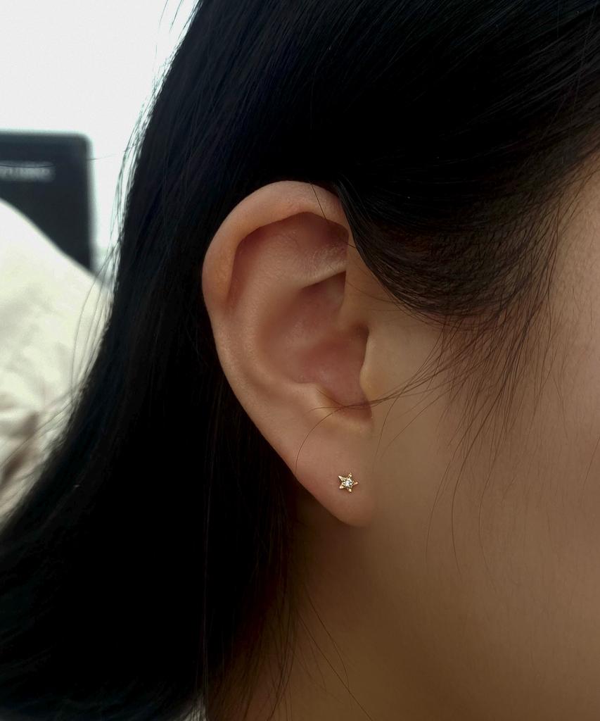 Helene Jewelry 14K Elysium Star Cubic Earrings