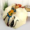 Pippi Longstocking Themed Travel Umbrella-8 Ribs Automatic Opening and Closing, Portable Folding Design, Compact and Stylish Umbrella Suitab