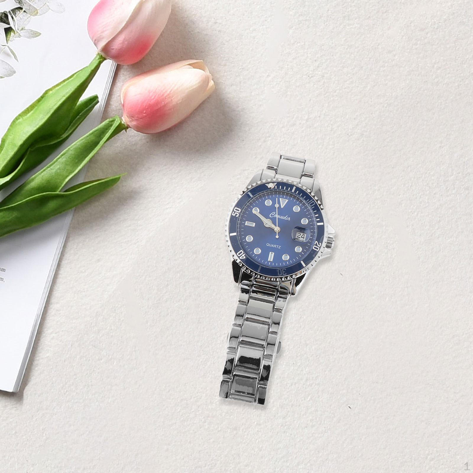 Automatic Mechanical Watch Men Quartz Movement Fashion Chronograph Analog Wrist with Calendar