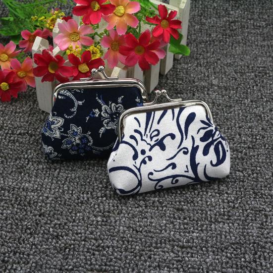 2PCS Women Coin Purse Canvas Mini Palm Size Coin Holder Durable
