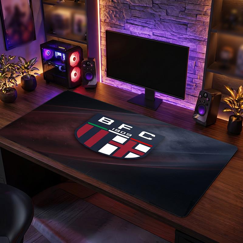 Bologna FC Theme Pattern Mouse Pad, Soccer Logo Design XXL Gaming Desk Mat Non-Slip Computer Mouse Pad