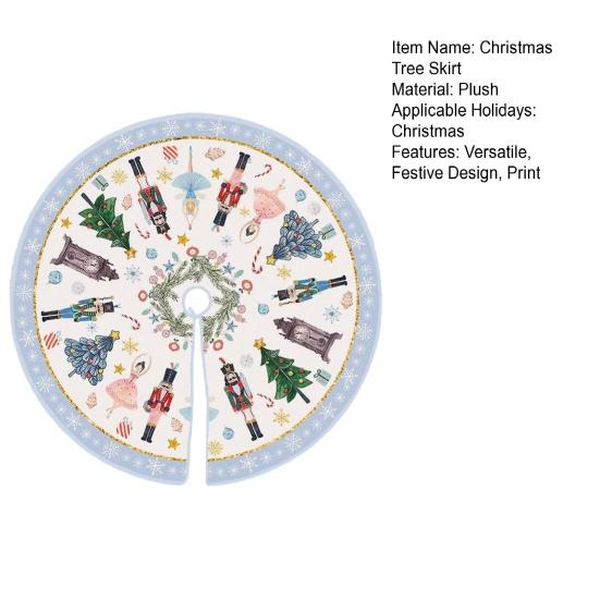 Yousheng Christmas Tree Skirt Soldier Xmas Tree Pattern Decorative Tree Cover Cozy Tree Skirt Christmas Festival Accessory