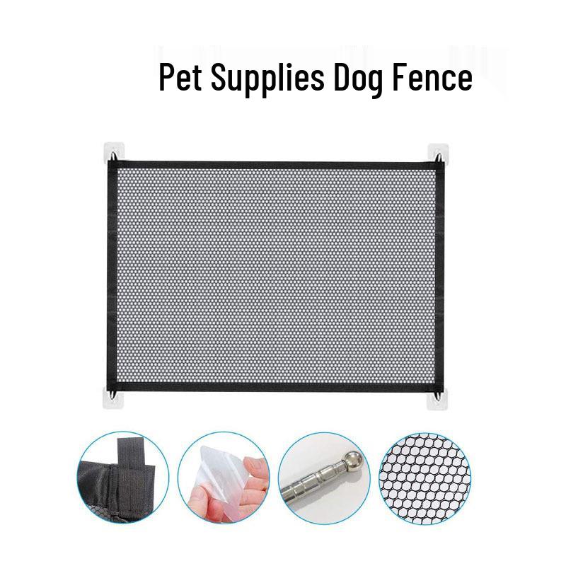 Indoor Mesh Dog Fence for Small & Medium Dogs - Punch-Free, Telescopic, Door Protection