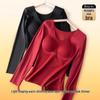 VCTEORAI Warm Slimming Antibacterial Plus Size Base Layer Top with Bra Pads