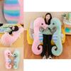 Colorful Seahorse Plush Toy Large Stuffed Animal Doll For Kids Cartoon Style Horse Design