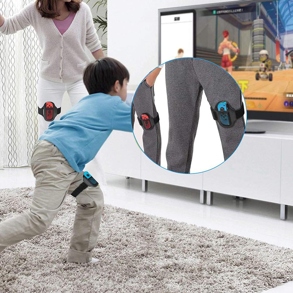 4PCS Leg Strap for Switch Sports Play Soccer, for JoyCons Switch OLED Model Controller Game Accessories,Adjustable Elastic Strap