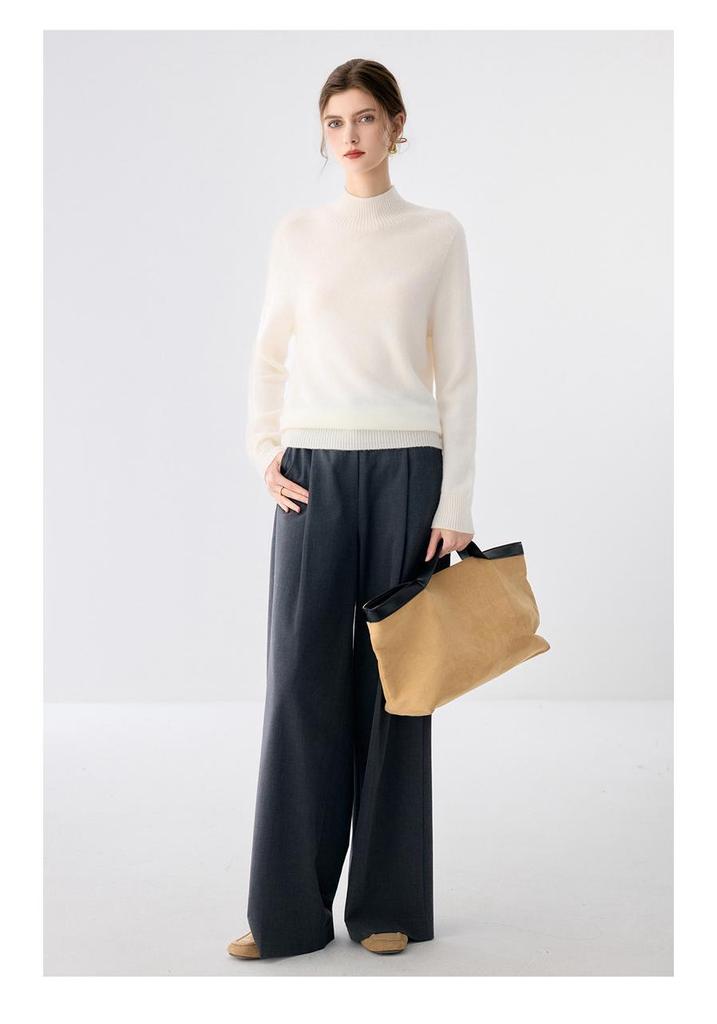 Lekasha Women's Cashmere Half-High Neck Knitted Sweater
