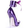 Fashion FHC 16cm Metal High Heels Women Pumps,T Stage Show Rivets Pole Dance Shoes,Pointed Toe,Ankle Strap,Red,Purple,Black,Big SIze 46,