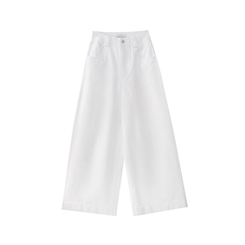 

Интерпретация Красоты: Ранняя весна 2025 года, повседневные узкие джинсы с широкими штанинами для женщин - Модель C3205 белый