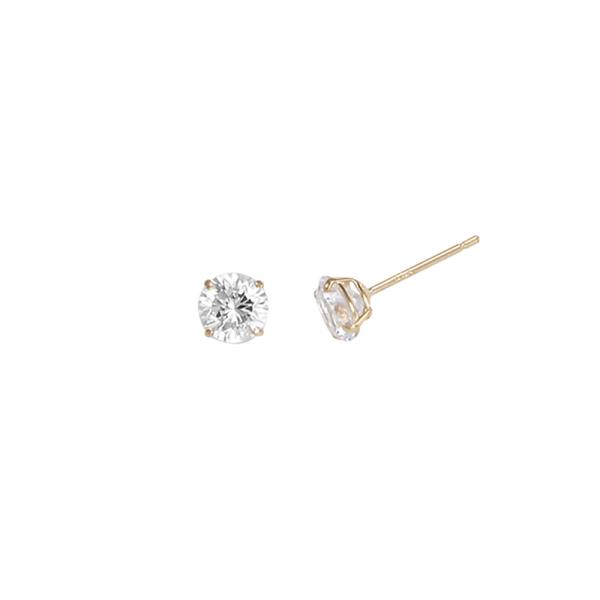 Lloyd Round Cubic 5Mm 14K Earrings Lpfl1A05G