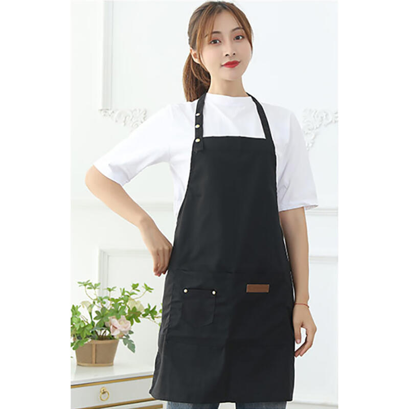 Современный холщовый фартук (черный)