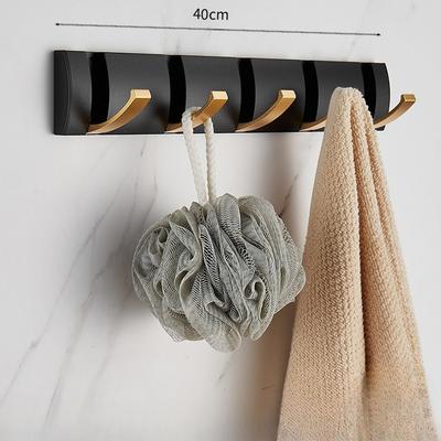 Salle de bain Crochet Noir Doré Pliant Installation Sans Perçage Crochets Racks Muraux Porte-Serviettes Vêtements Crochets Chambre