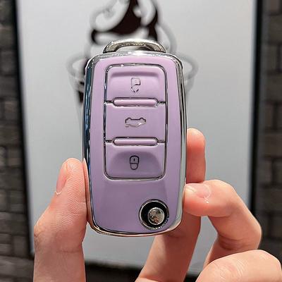Housse de protection de clé pliante de voiture en TPU tendance pour Volkswagen pour VW Bora Polo Tiguan Jetta Passat B5 B6 B7 Golf Beetle pour Skoda Octavia